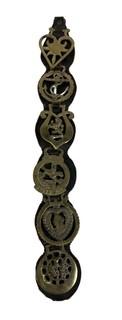 Vintage Horse Brass Strap With Six (6) Medallions.