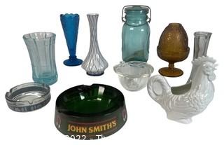 Group of Decorative Glassware, Fairy Lamp and Ashtrays was 0042BE