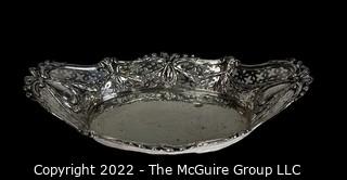 Sterling Silver Pierced Oblong Pickle Tray Signed 800 Th. Heiden with Crown Mark. 320 grams
