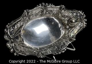 Sterling Silver Pierced Oblong Pickle Tray Signed 800 Th. Heiden with Crown Mark. 320 grams
