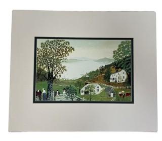 Unframed Matted Print of Farm by Grandma Moses. 13" x 16 was 0038JS