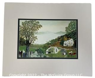 Unframed Matted Print of Farm by Grandma Moses. 13" x 16 was 0038JS