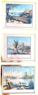 Set of Three (3) Framed Prints of Rio De Janeiro Brazil.   Each Measures 15" x 18" was 1046JS