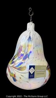 15" Tall x 10" Wide Large Hand Blown Art Glass Speckled Bell Shaped Light Catcher. 