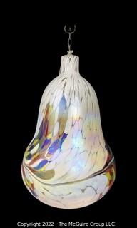 15" Tall x 10" Wide Large Hand Blown Art Glass Speckled Bell Shaped Light Catcher. 