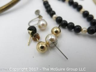 Collection of jewelry including rosary beads #1445