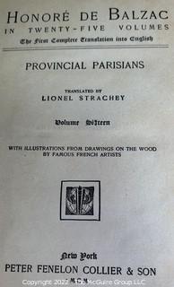 Honore De Balzac In Twenty Five Volumes Published by Peter Fenelon Collier & Son, 1900