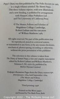 Five (5) Books Published by The Folio Society Including Pepys Diary in Three Volumes, Robert Graves the Golden Fleece and the House of Medici. In Cases. 