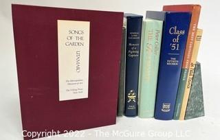 Group of Vintage Hard Cover Books Including the Petit Prince, Metropolitan Museum of Art, Cartoons of France, etc.