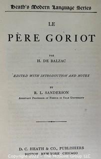 Group of Thirteen (13) Vintage Hard Cover Books Including Balzac, Browning and Marie Curie.