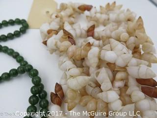 Collection of jewelry including beaded jade necklace #1448