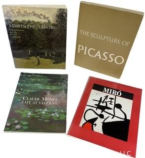 Four (4) Hard Cover Coffee Table Books on Art Including Miro, Picasso, Monet and Impressionists