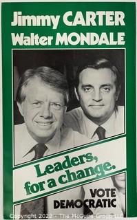 1980 Presidential Campaign Poster For President Jimmy Carter And VP Walter Mondale 