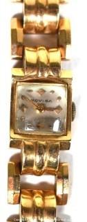 Women's 14k Yellow Gold Moviga Wrist Watch. Total Weight 34 grams 