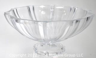 Clear Heavy Lead Crystal Pedestal Serving or Punch Bowl.  13" diameter