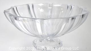 Clear Heavy Lead Crystal Pedestal Serving or Punch Bowl.  13" diameter