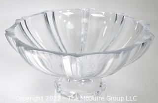 Clear Heavy Lead Crystal Pedestal Serving or Punch Bowl.  13" diameter