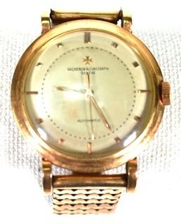 Pre-1970 Vacheron & Constantin Geneva 14kt Yellow Gold Men's Watch and Band. Total Weight 74 grams 