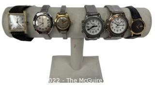 Six (6) Vintage Men's Wrist Watches Including Timex and Marcel Drucker Talking Watch was 0040RO