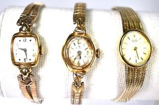 Three (3) Women's Gold Toned Watches was 0043RO