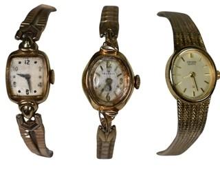 Three (3) Women's Gold Toned Watches was 0043RO