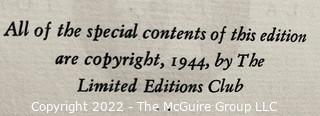 1944 Limited Editions Club of New York: "The Republic - Two Volume Set" with Slipcover. Plato's Republic with Medallions Cut on Wood by Fritz Kredel. Hand Numbered # 425 and Hand Signed by the Illustrator.