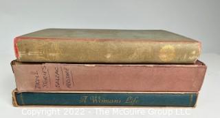 Group of Three (3) Classic Literature Books Includes A Woman's Life, Balzac Droll Stories and Barons of The Potomac and Rappahannock 