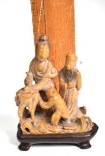 Antique Chinese Soapstone Carving on Plinth 4" tall