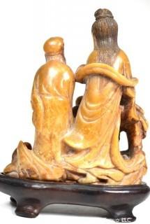 Antique Chinese Soapstone Carving on Plinth 4" tall