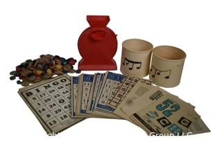 Vintage Bingo Game Set with Bingo-Matic Number Dispenser