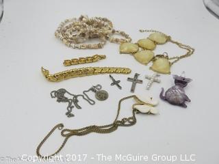 Collection of jewelry including crosses, pendants and necklaces #1460