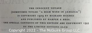 1944 Limited Editions Club of New York: "The Innocent Voyage" Illustrated by Lynd Ward. Hand Numbered # 425 and Hand Signed by the Illustrator.