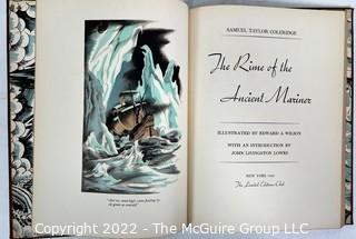 1945 Limited Editions Club of New York: "The Rime of the Ancient Mariner" by Samuel Taylor Coleridge. Illustrated by Edward A. Wilson Numbered Leather Bound and Cover. #425 and signed by the illustrator.