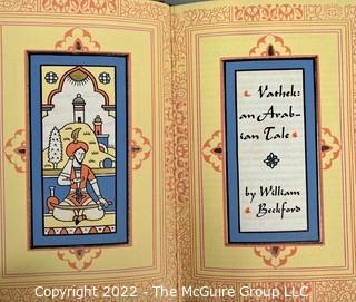 1945 Limited Editions Club of New York: "Vathek: An Arabian Tale" by William Beckford. Decorated and Illuminated by Valenti Angelo. Leather Bound with Slip Cover. Numbered #425 and Signed by the Illuminator.