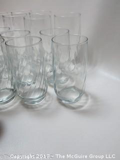 Assorted sets of glassware including cranberry and Irish Coffee stems 