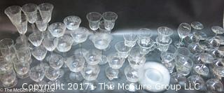 Collection of etched glass stemware 