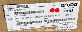 Networking and Communication Equipment: ARUBA NETWORKS: DESC: IAP-274 Instant Outdoor Wireless AP-US  Model APEX0101  PN IAP-274-US SN CL0024269  MAC 94B40FCAC9EE