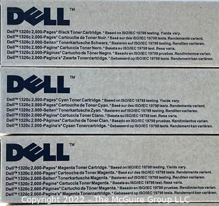 (2) sets of color toner cartridges for each of the D1320 and D3760 laser printers (C,M,Y,Black)