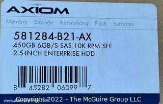 Networking and Communication Equipment: (7) Transition Networks N-FXE-SC-02 Fiber Optic Cards; (1) HellermanTyton CAT 5E 1U 24PORT 110 PATCH; (2) AXIOM Memory Storage Networking Flash Batteries 581284-B21-AX  450GB 6GB/S SAS 10K RPM SFF 2.5 INCH ENTERPRISE HDD; Mounting Kit 