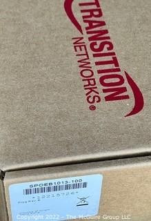 Networking and Communication Equipment: (7) Transition Networks N-FXE-SC-02 Fiber Optic Cards; (1) HellermanTyton CAT 5E 1U 24PORT 110 PATCH; (2) AXIOM Memory Storage Networking Flash Batteries 581284-B21-AX  450GB 6GB/S SAS 10K RPM SFF 2.5 INCH ENTERPRISE HDD; Mounting Kit 