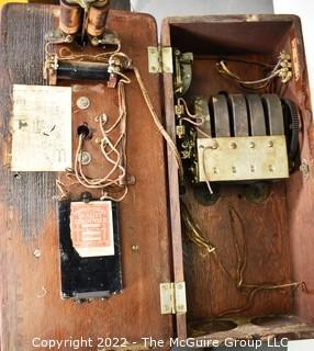 Antique Stromberg - Carlson Hand Crank Wood Wall Phone - Rochester, NY 