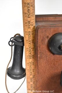 Antique Stromberg - Carlson Hand Crank Wood Wall Phone - Rochester, NY 