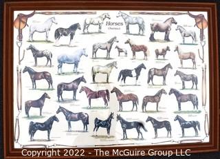 Framed Under Glass Horses Chevaux Poster   30" x 40"'.