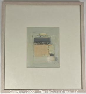 Framed Under Glass Oil on Board Abstract Entitled "Yellow Abstraction #1" by Ragna Bruno