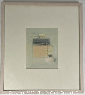 Framed Under Glass Oil on Board Abstract Entitled "Yellow Abstraction #1" by Ragna Bruno