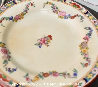 Large Set Of Fine English Minton Rose China.  Some plates discolored from age. 