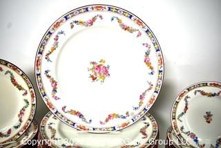 Large Set Of Fine English Minton Rose China.  Some plates discolored from age. 