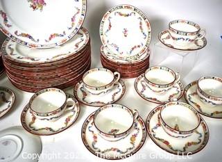 Large Set Of Fine English Minton Rose China.  Some plates discolored from age. 