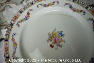 Large Set Of Fine English Minton Rose China.  Some plates discolored from age. 