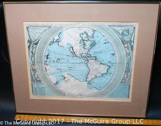 Set of 4 framed world maps